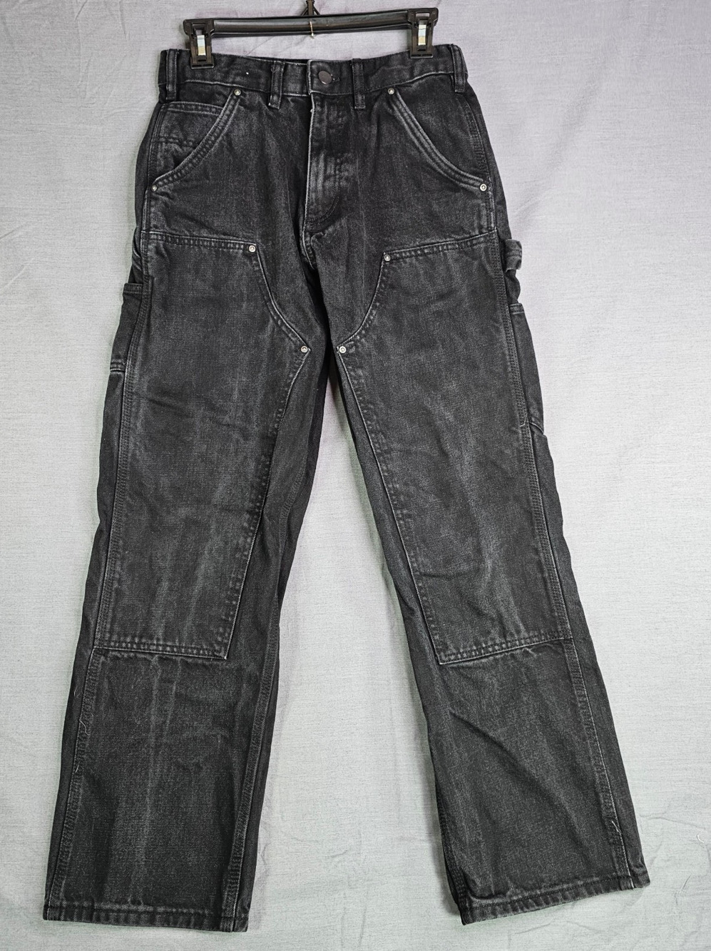Zara Vintage Effects Carpenter Double Knee Black Denim Jean Men’s Size 29x29